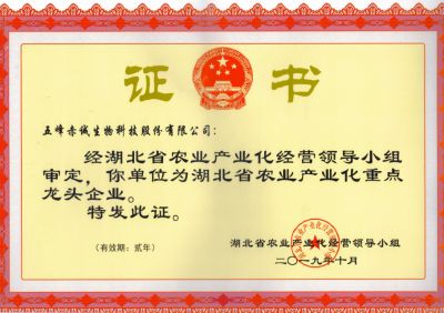 湖北省農(nóng)業(yè)產(chǎn)業(yè)化重點(diǎn)龍頭企業(yè)